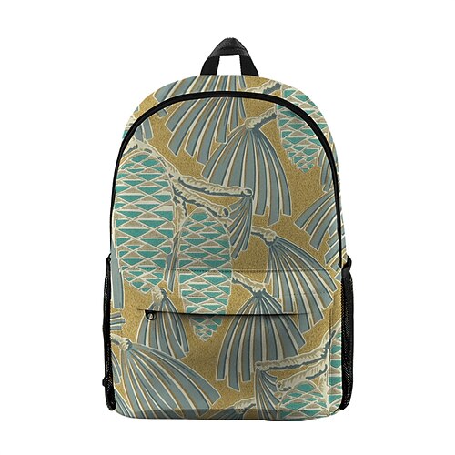 

Kid's Unisex School Bag Bookbag Oxford 3D Print Adjustable Lightweight Zipper School Daily Light Green