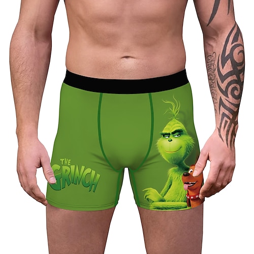 

Christmas Gift Boxer Briefs Underwear Men's Christmas Christmas Carnival Masquerade Christmas Eve Adults Party Christmas Polyester