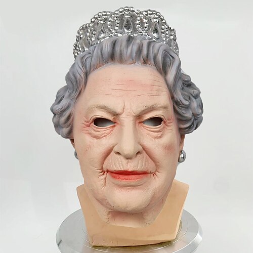 

Festival Party Queen Latex Mask Stage Performance Props Cos Elizabeth Mask Queen Headgear