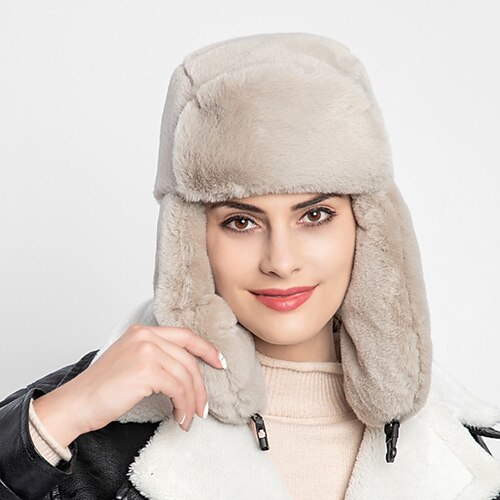 

Women's Hat Winter Hats Khaki Outdoor Street Daily Fleece Pure Color Windproof Comfort Warm