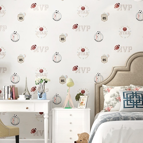 

Wallpaper Wall Cover Sticker Film Peel and Stick Removable Self Adhesive Embossed Cartoon Non Woven Home Decoration 30053cm