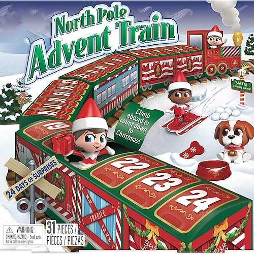 

Christmas 24 Days Countdown Paper Train Advent Calendar Surprise Cartoon Blind Box New Year Gifts Decor Christmas Blind Box Countdown
