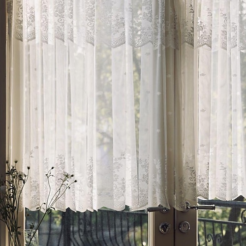 

bean man french door curtain partition half curtain short curtain blackout lace gauze curtain bedroom block punch-free kitchen curtain