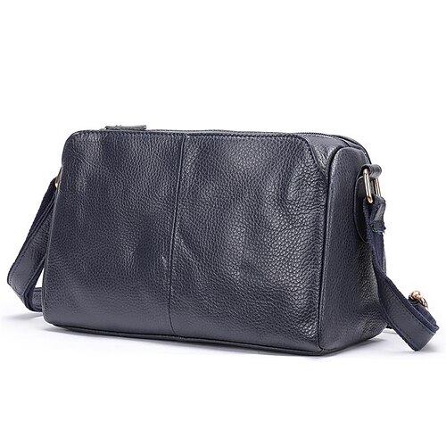 

Women's Crossbody Bag Shoulder Bag Nappa Leather Cowhide Zipper Solid Color Daily Dark Blue Red