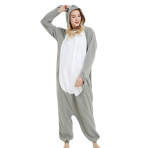 

Women's Pajamas Winter Kigurumi Pajamas Winter Onesies Jumpsuits Animal Cartoon Comfort Oversized Soft Home Daily Bed Cotton Warm Hoodie Long Sleeve Pocket Hoodie Winter Fall Gray / Pjs