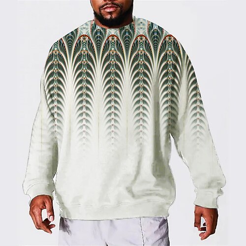 

Men's Plus Size Pullover Sweatshirt Big and Tall Graphic Crew Neck Long Sleeve Spring & Fall Basic Fashion Streetwear Comfortable Casual Sports Tops