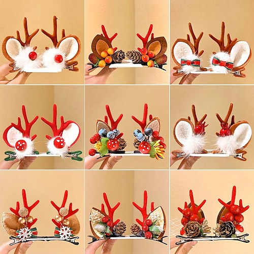 

Christmas Clips Kit Bow Hair Pins Santa Gingerbread Reindeer Hair Barrettes Cute Holiday Hair Accessories for Girls Women Kids Toddlers Birthday Christmas Xmas Gift