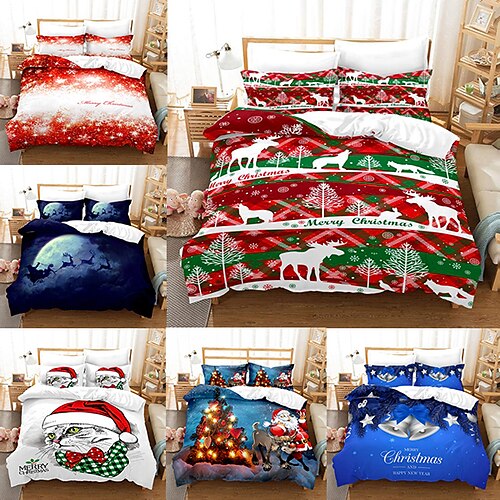 

Duvet Cover Set Boy Gife For Kid Gife 2/3 Piece Bedding Set with 1 or 2 Pillowcase(Single Twin only 1pcs)Merry Christmas New Year Gift Dog