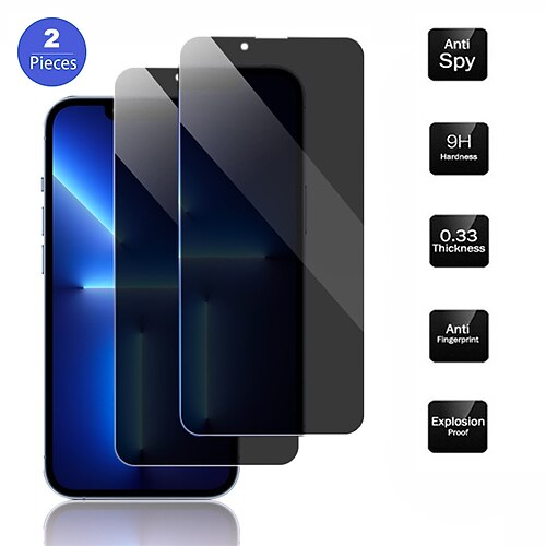 

[2 Pcs] Phone Screen Protector For Apple iPhone 11 iPhone 14 Pro Max iPhone 13 Pro Max 12 Mini 11 X XR XS Max 8 7 Screen Protector Tempered Glass 9H Hardness 3D Touch Compatible Scratch Proof Phone Accessory