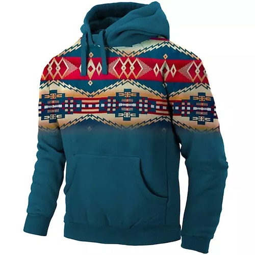 

Men's Pullover Hoodie Sweatshirt Green Black Blue Purple Light Green Hooded Tribal Graphic Prints Print Daily Sports 3D Print Basic Streetwear Designer Spring & Fall Clothing Apparel Hoodies