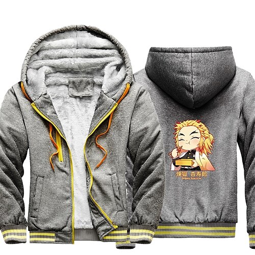 

Inspired by Demon Slayer Rengoku Kyoujurou Cartoon Manga Outerwear Anime Graphic Outerwear For Men's Women's Unisex Adults' Hot Stamping 100% Polyester Casual Daily