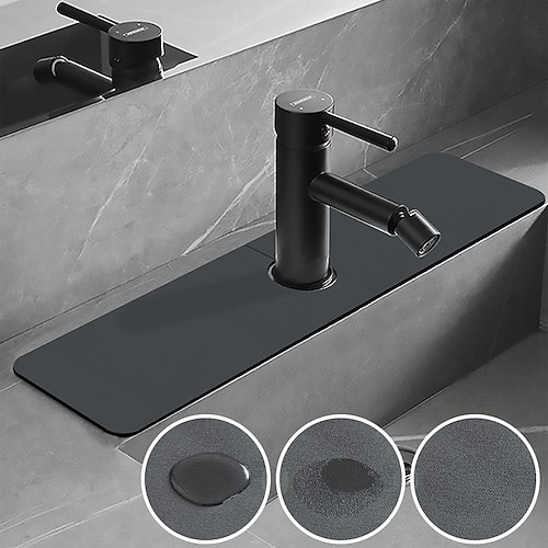 

Pu Leather Kitchen Faucet Pad Diatom Mud Floor Pad Water-absorbing Pad Kitchen Hand-washing Countertop Splash-proof Bathroom Washbasin