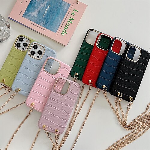 

Phone Case For Apple Back Cover iPhone 14 Pro Max 14 Plus 13 12 11 Pro Max Mini SE Portable Plating Full Body Protective Solid Colored TPU PC