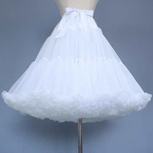 

Dame Underskjørt Mini Organza Svart Hvit Skjørt Drapering Multi Layer Tyll Mote Ytelse Fritid / hverdag En Størrelse