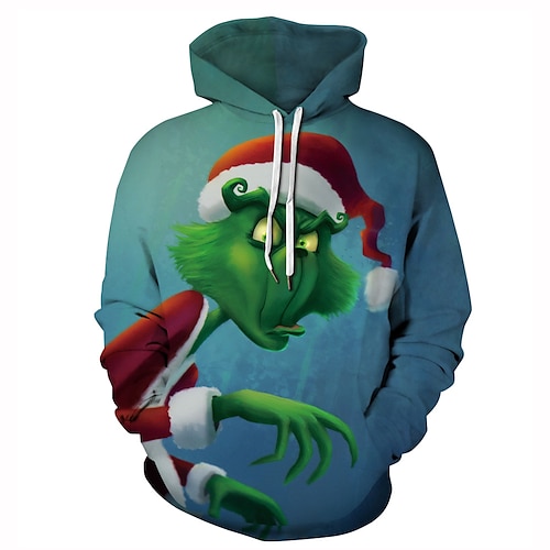 

Bonhomme de neige Grinch Pull de Noël Sweat à capuche Homme Femme Noël Noël Carnaval Mascarade la veille de Noël Adultes Soirée Noël Polyester Haut