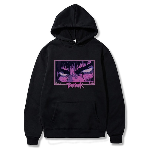 

Inspired by Berserk Guts Hoodie Cartoon Manga Anime Front Pocket Graphic Hoodie For Men's Women's Unisex Adults' Hot Stamping 100% Polyester Street Daily