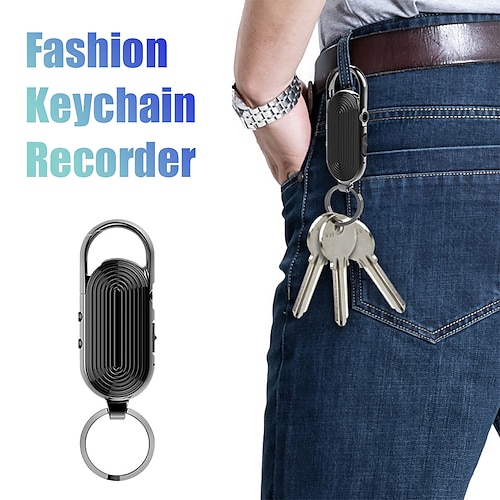 

Mini Keychain Voice Recorder Portable Digital Recording Listening Device 4GB to 32GB Rechargeable Voice Activated Recorde MP3 Player with Noise Reduction for Business Meeting Learning