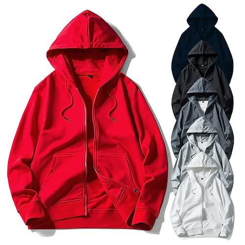 

Men's Hiking Fleece Sweatshirt Long Sleeve Crew Neck Top Outdoor Warm Breathable Stretchy Comfortable Winter Cotton Light Grey Red Blue Black Fishing Beach Traveling