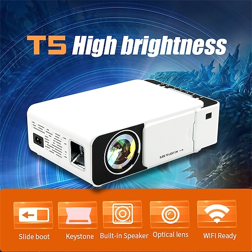 

T5 LCD Projector Built-in speaker Auto focus WIFI Projector Keystone Correction 1024x600 2800 lm Compatible with HDMI USB VGA Sync Display Version Built-In Youtube APP