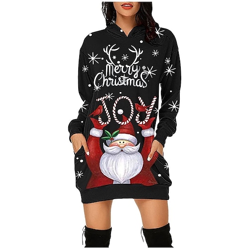

Santa Suit Santa Claus Gingerbread Man Dress Ugly Christmas Sweater / Sweatshirt Hoodie Women's Christmas Christmas Carnival Masquerade Christmas Eve Adults Party Christmas Polyester Top