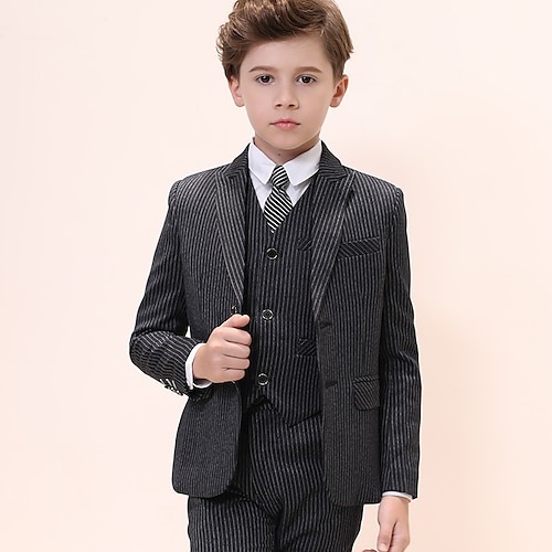 

Party Three-piece Suit ( Shirt ) Kids Boys Ring Bearer Suits Long Sleeve Cotton Blend Striped 3-17 Years