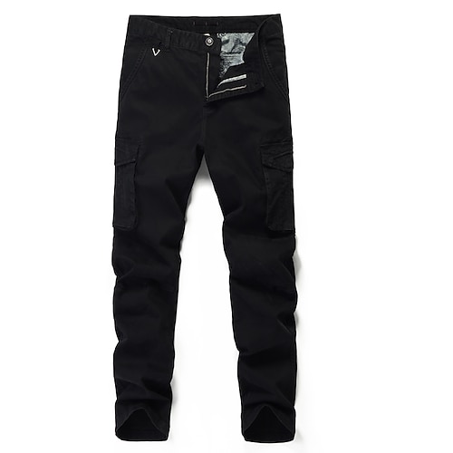 

Men's Cargo Pants Trousers Multi Pocket Straight Leg Solid Color Comfort Breathable Daily Holiday Streetwear 100% Cotton Sports Fashion ArmyGreen Khaki Micro-elastic