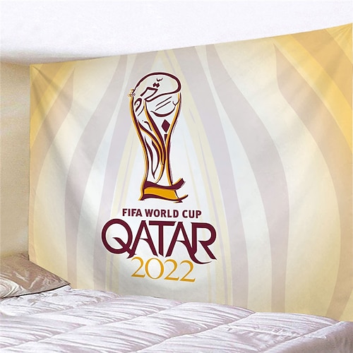 

Qatar World Cup Wall Tapestry Art Holiday Party Decor Blanket Curtain Picnic Tablecloth Hanging Home Bedroom Living Room Dorm Decoration Gift Polyester