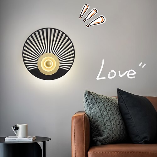 

Circle Wall Light Metal, 10W 30cm LED Nordic Style Indoor 3200-6500K Wall Lamps Living Room Shops Cafes