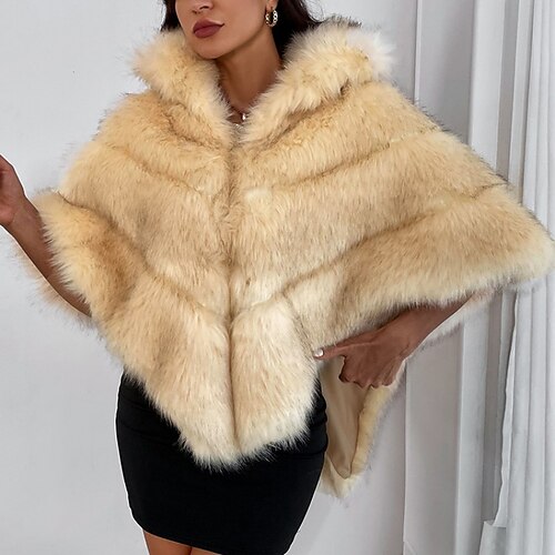 

Shawl Wrap Shawls Women's Wrap Pure Keep Warm Sleeveless Faux Fur Wedding Wraps With Pure Color For Party Winter