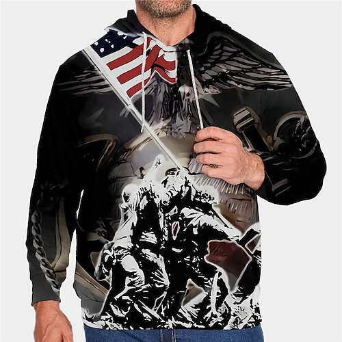 

Men's Plus Size Hoodie Big and Tall Graphic Prints Hooded Long Sleeve Spring Fall Basic Designer Casual Big and Tall Daily Sports Tops
