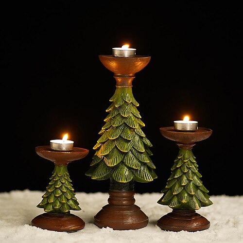 

Christmas Tree Creative Candlestick Candle Rack Home Living Room Porch Desktop Holiday Atmosphere Decoration Suitable for Family Party Decoration