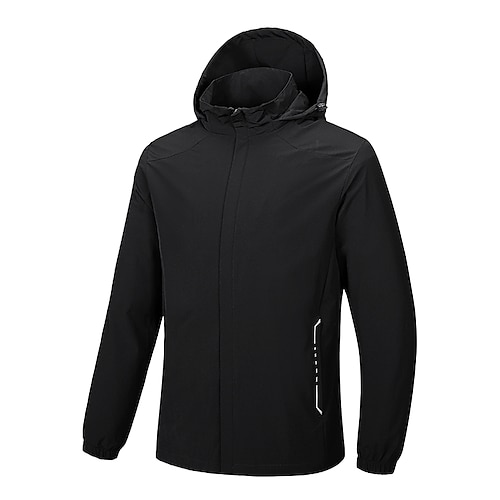 

Men's Casual Jacket Rain Jacket Windbreaker Outdoor Casual / Daily Daily Wear Vacation Weekend Zipper Hooded Comfort Zipper Front Leisure Jacket Outerwear Solid / Plain Color Zipper Pocket Light Gray