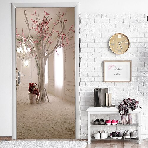 

Indoor Creativity Tree 3D Door Stickers Decorative Waterproof Door Decal Decor 38.5200cm2Pcs