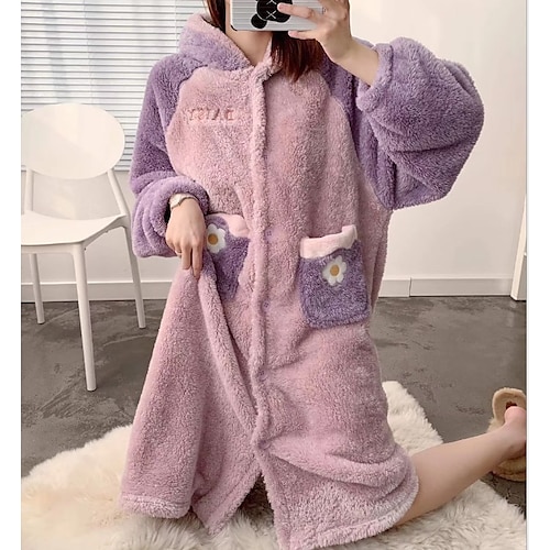 

Adults' Hoodie Kigurumi Pajamas Bathrobe Bear Print Onesie Pajamas Flannel Cosplay For Men and Women Christmas Animal Sleepwear Cartoon Festival / Holiday Costumes