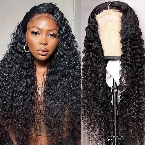 

14- 30inch 5x5 Lace Front Human Hair Wigs For Black Women Preplucked Deep Wave Frontal Wig Brazilian 5x5 Lace Closure Wig