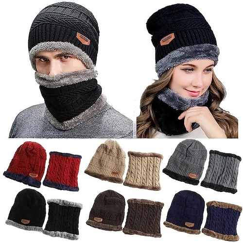 

Hat Winter Hats Women's Wine Dark Gray Brown Outdoor Street Dailywear Knit Pure Color Comfort Warm Breathable