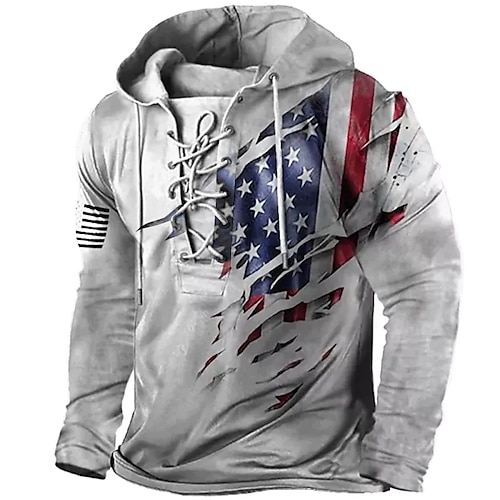 

Men's Unisex Pullover Hoodie Sweatshirt Light Green Pink Blue Brown Green Hooded Graphic Prints National Flag Print Lace up Sports & Outdoor Daily Sports 3D Print Streetwear Designer Basic Spring