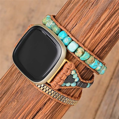 

1 Stück Smartwatch-Band Kompatibel mit Fitbit Versa 3 / Sense Versa 2 / Versa / Versa Lite Stoff Smartwatch Gurt Handgemacht Verstellbar Atmungsaktiv Handgemachtes geflochtenes Seil Ersatz Armband