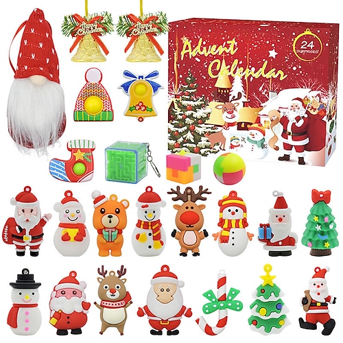 24 Days Christmas Advent Calendar Pack Anti Stress Toys Kit Stress Relief  Fidget Toy Blind Box Kids Christmas Gift - Squeeze Toys - AliExpress