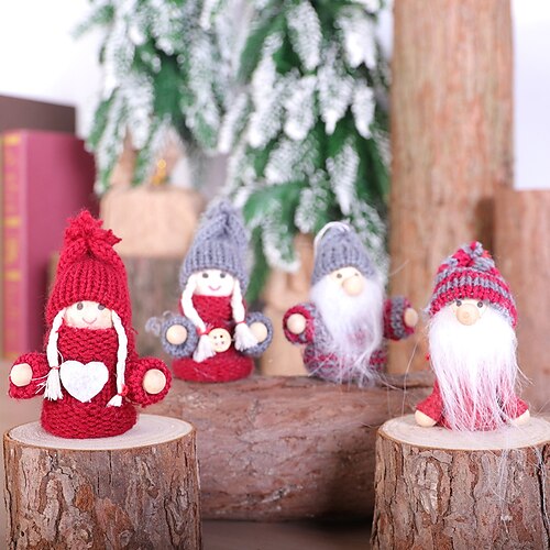 

4Pcs Christmas Decoration Figurine Christmas Decorations Christmas Decorations Christmas Wooden Ornaments
