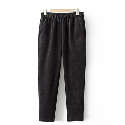 

Women's Plus Size Chinos Pants Trousers Solid Color Streetwear Casual Casual Daily Natural Full Length Winter Fall Black Dark Coffee Beige XL XXL 3XL 4XL