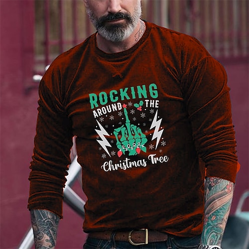 

Men's T shirt Tee Letter Graphic Prints Crew Neck Red Navy Blue Black Hot Stamping Street Daily Long Sleeve Print Clothing Apparel Fashion Designer Casual Comfortable