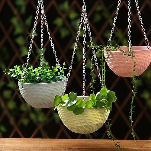 

3pcs Hanging Flower Basket Succulent Plants Hanging Orchid Pots Large Caliber Clivia Pots Copper Money Grass Scenery Basket