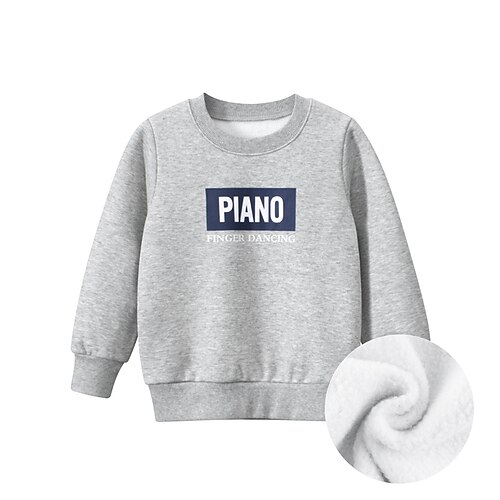 

Toddler Boys Sweatshirt Pullover Letter Long Sleeve Children Top Outdoor Cotton Sweatshirt Fashion Cool Gray Winter 3-7 Years / Fall