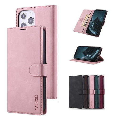 

Phone Case For Apple Full Body Case iPhone 13 12 Pro Max 11 SE 2020 X XR XS Max 8 7 6 Wallet Card Holder Shockproof Solid Colored PU Leather