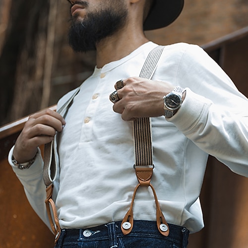

Men's Henley Shirt Tee Solid Color Henley White Black Sports WorkWear Long Sleeve Button-Down Clothing Apparel Fashion Streetwear Casual