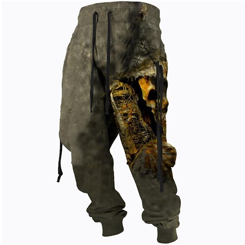 

Men's Sweatpants Joggers Trousers Drawstring Elastic Waist 3D Print Graphic Prints Comfort Breathable Sports Outdoor Casual Daily Cotton Blend Terry Streetwear Stylish Green Blue Micro-elastic