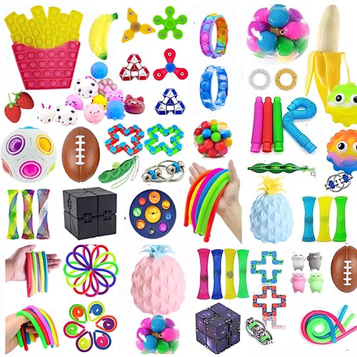 

Sensory Fidget Packs Fidget Toys Packages for Children Adults Special Toys Assortment for Birthday Party Favors Classroom Rewards Prizes ADHD Anti-Stress Toys 73PCS