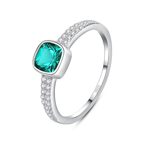 

Ring Party Classic Green S925 Sterling Silver Precious Stylish Simple 1PC Synthetic Diamond / Women's