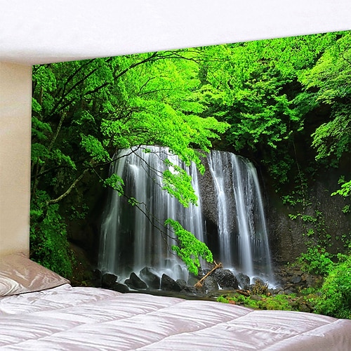 

Tapiz de pared grande con paisaje, manta, cortina, colgante, hogar, dormitorio, sala de estar, decoración, paisaje natural, camino de jardín, decoración artística de plantas